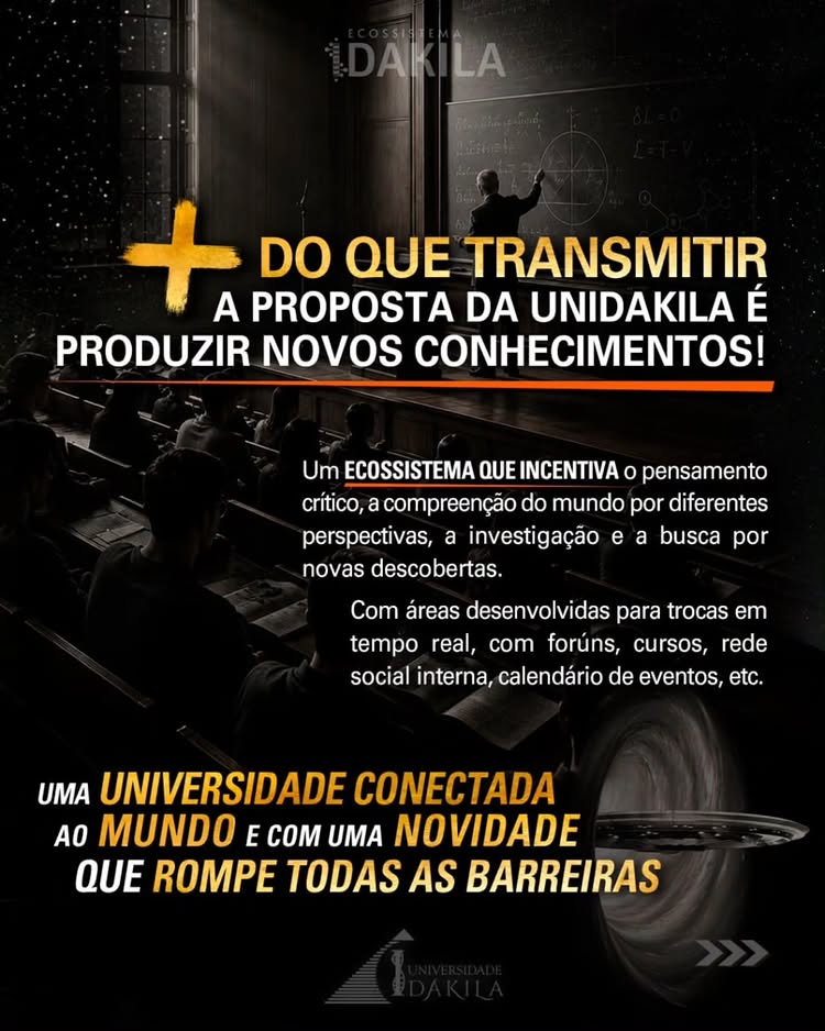 Material de divulgacao da UniDakila, ecossistema educacional da Dakila Pesquisas